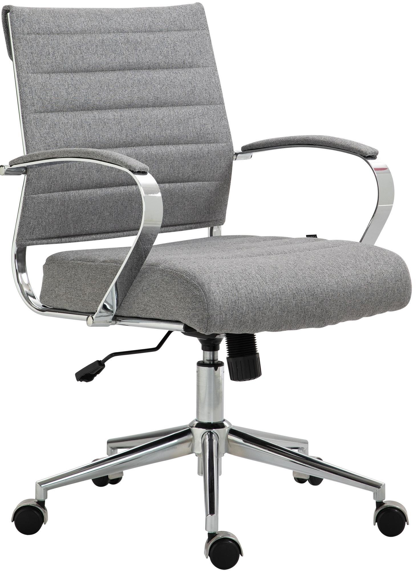 Silla de Oficina EVERY, Diseño Elegante, Estructura Metálica, en Tela color Marrón