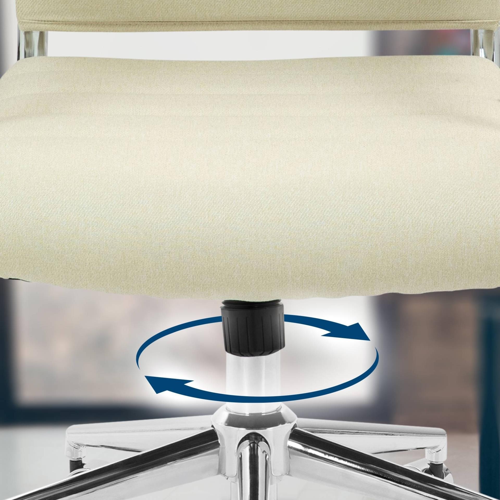 Silla de Oficina EVERY, Diseño Elegante, Estructura Metálica, en Tela color Marrón