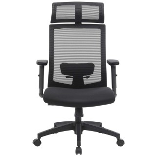 Silla ergonómica INSTA, soporte lumbar ajustable, en negro