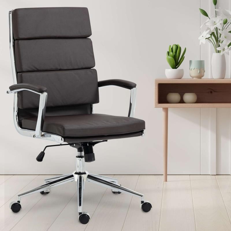 Silla de Oficina TODRA, en Piel, Color Negro