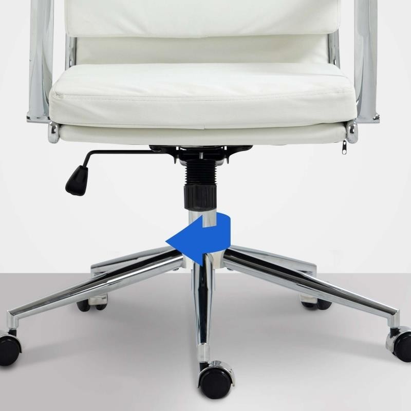 Silla de Oficina TODRA, en Piel, Color Negro