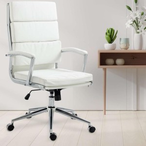 Silla de Oficina TODRA, en Piel, Color Negro