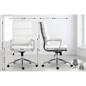 Silla de Oficina TODRA, en Piel, Color Negro