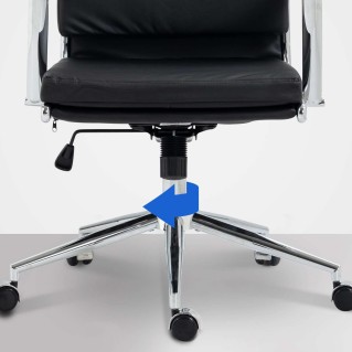 Silla de Oficina TODRA, en Piel, Color Negro 2