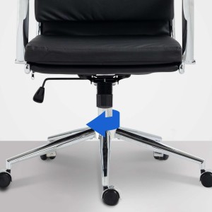 Silla de Oficina TODRA, en Piel, Color Negro