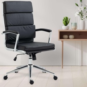 Silla de Oficina TODRA, en Piel, Color Negro
