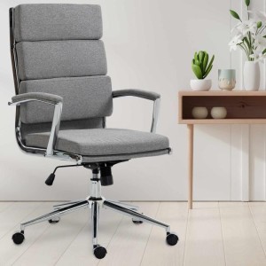 Silla de Oficina TODRA, en Tela, Color Gris oscuro