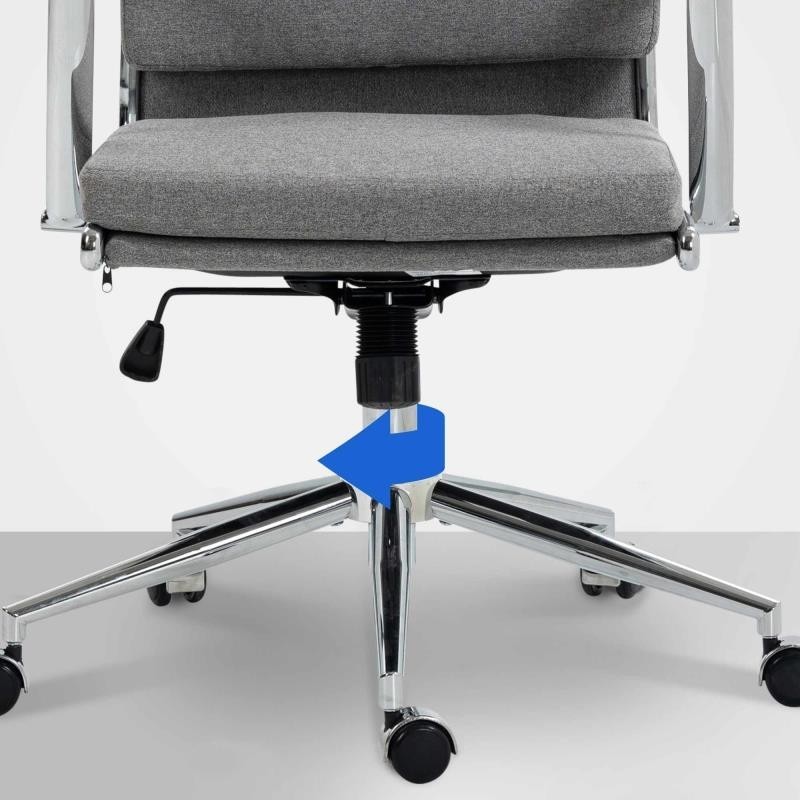 Silla de Oficina TODRA, en Tela, Color Gris oscuro