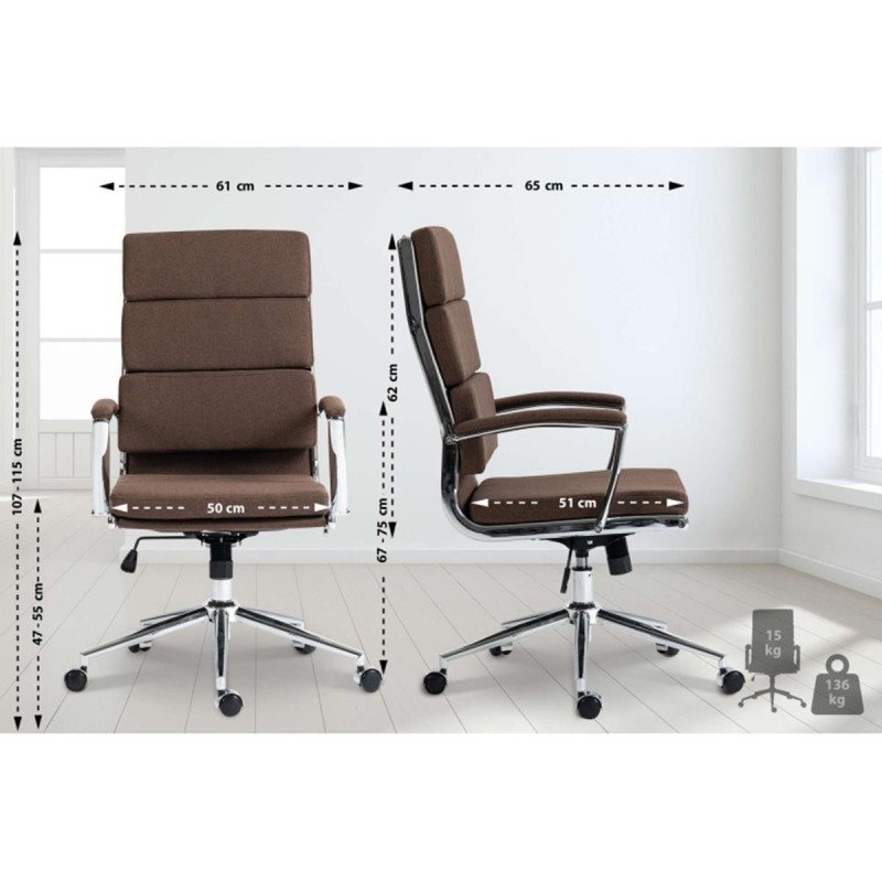 Silla de Oficina TODRA, en Tela, Color Gris oscuro