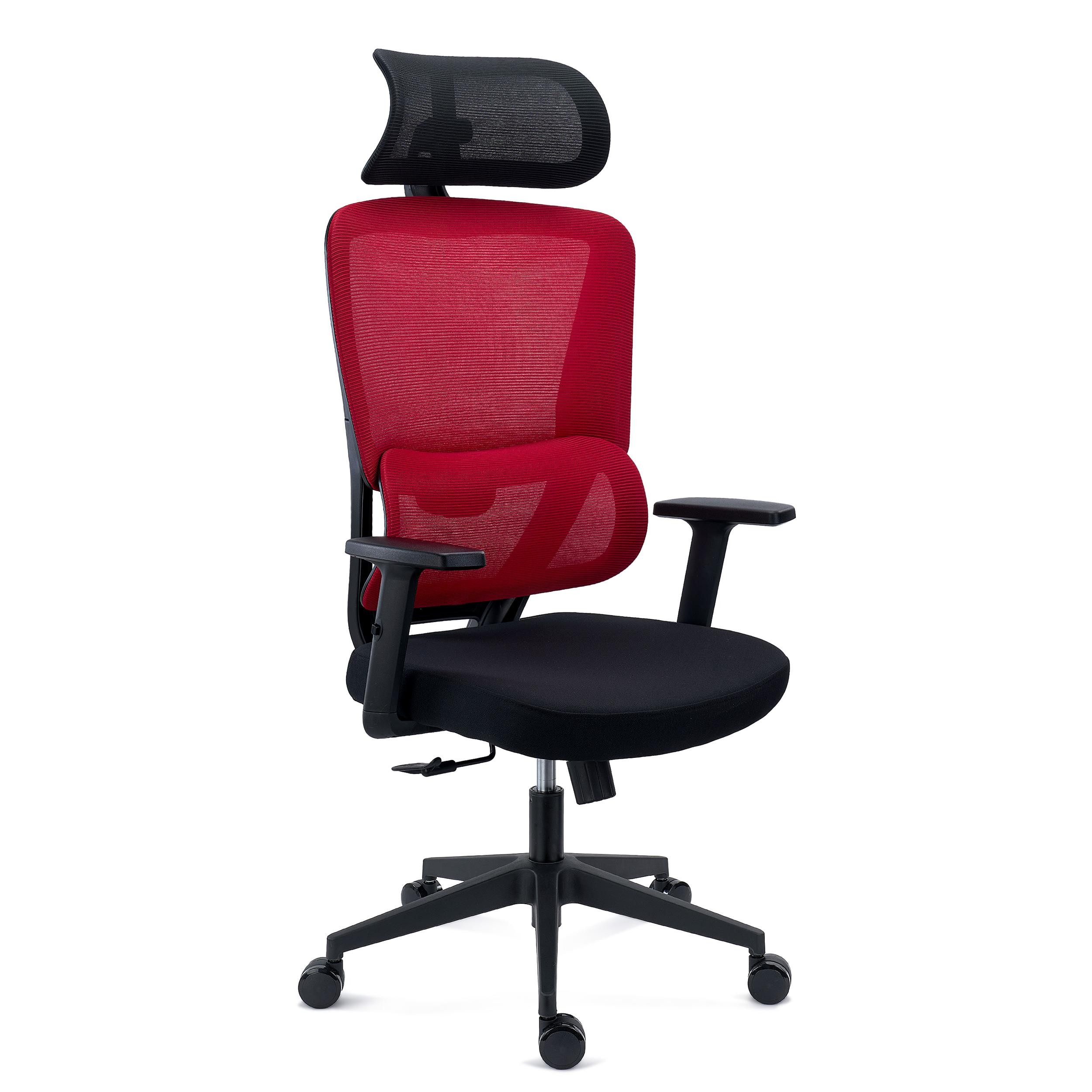 Silla Ergonómica SUPRA, Reposacabezas, Soporte Lumbar Adaptable, Uso 8H, Tela y Malla, Negro