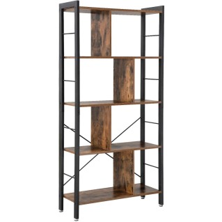 Estantería VALERY, 74x30x154,5 cm, Diseño Moderno, Acero y Madera