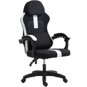 Silla Gaming VENOM, Reclinable, con Cojines Lumbar y Cervical, en Tela Negra