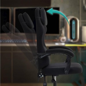 Silla Gaming VENOM, Reclinable, con Cojines Lumbar y Cervical, en Tela Negra