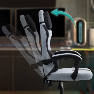Silla Gaming VENOM, Reclinable, con Cojines Lumbar y Cervical, en Tela Negra