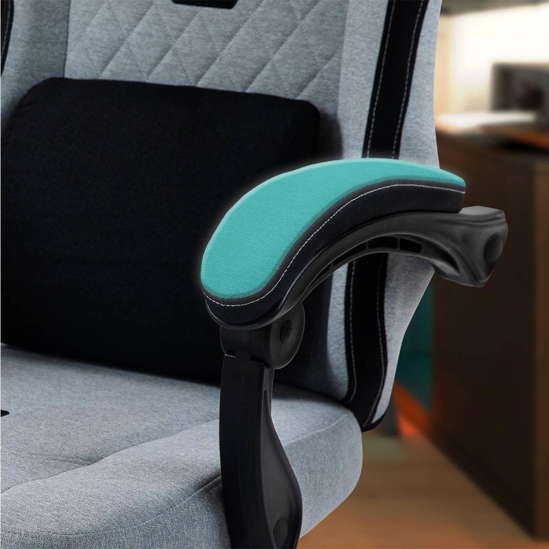 Silla Gaming VENOM, Reclinable, con Cojines Lumbar y Cervical, en Tela Negra