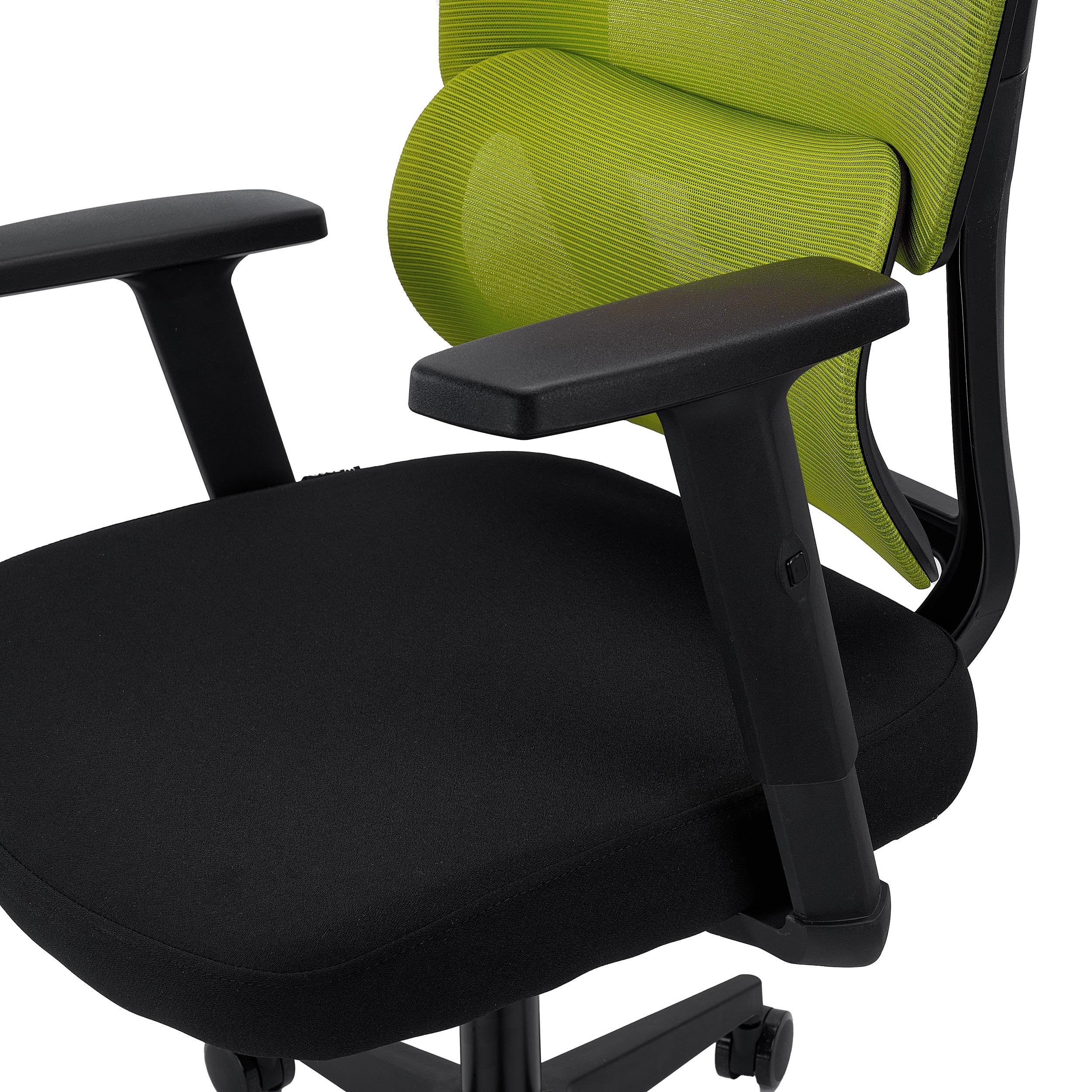 Silla Ergonómica SUPRA, Soporte Lumbar Adaptable, Uso 8H, Tela y Malla Transpirable, Negro