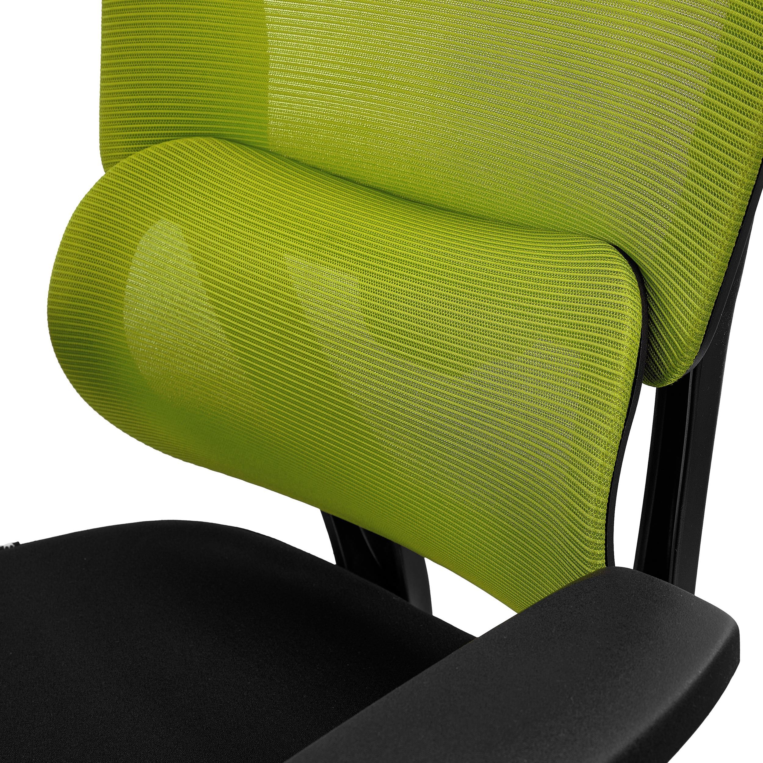 Silla Ergonómica SUPRA, Soporte Lumbar Adaptable, Uso 8H, Tela y Malla Transpirable, Negro