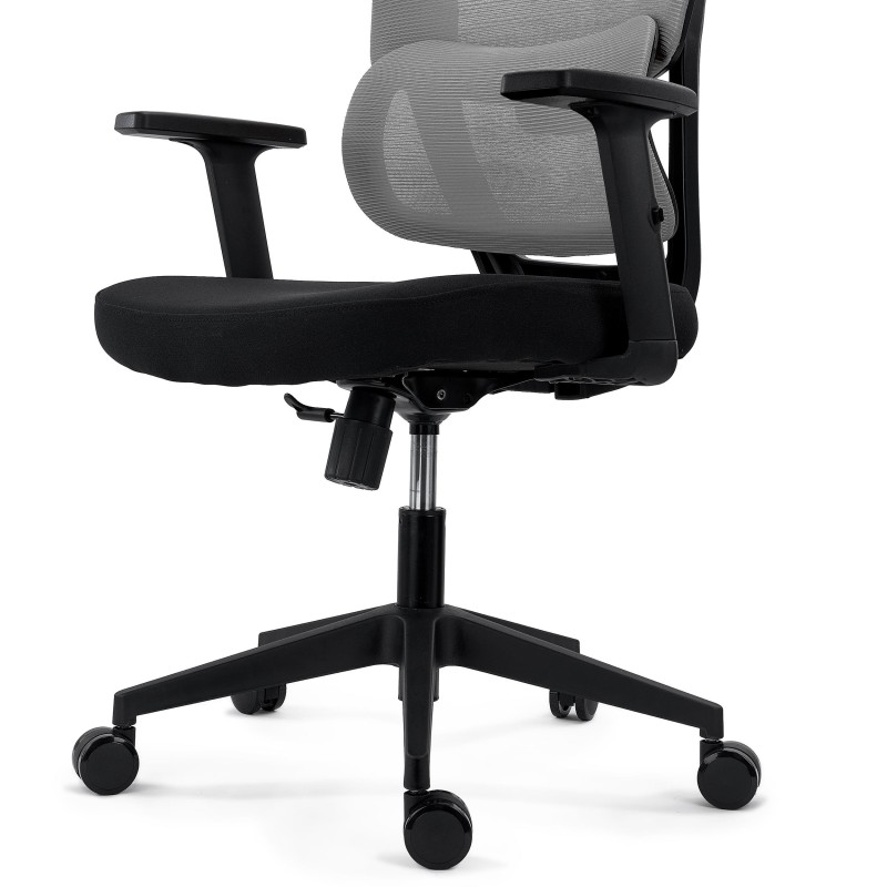 Silla Ergonómica SUPRA, Soporte Lumbar Adaptativo, Negro