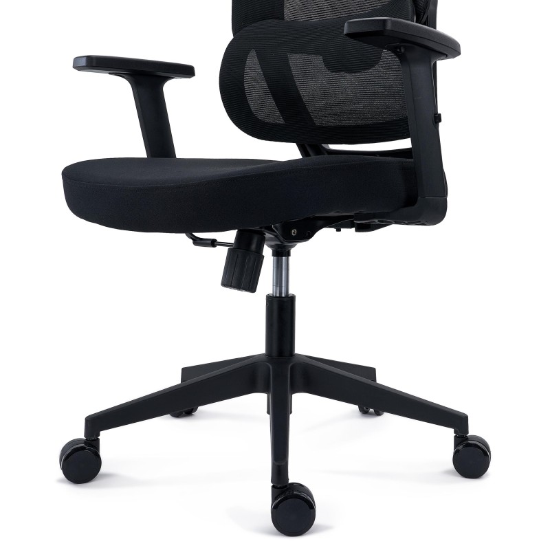 Silla Ergonómica SUPRA, Soporte Lumbar Adaptativo, Negro