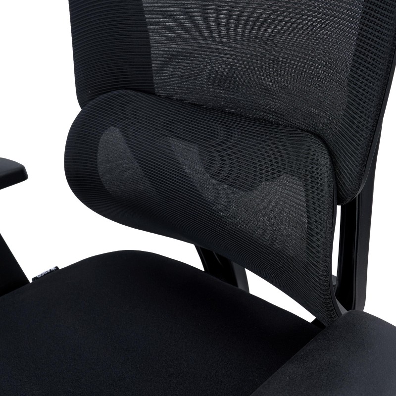 Silla Ergonómica SUPRA, Soporte Lumbar Adaptativo, Negro