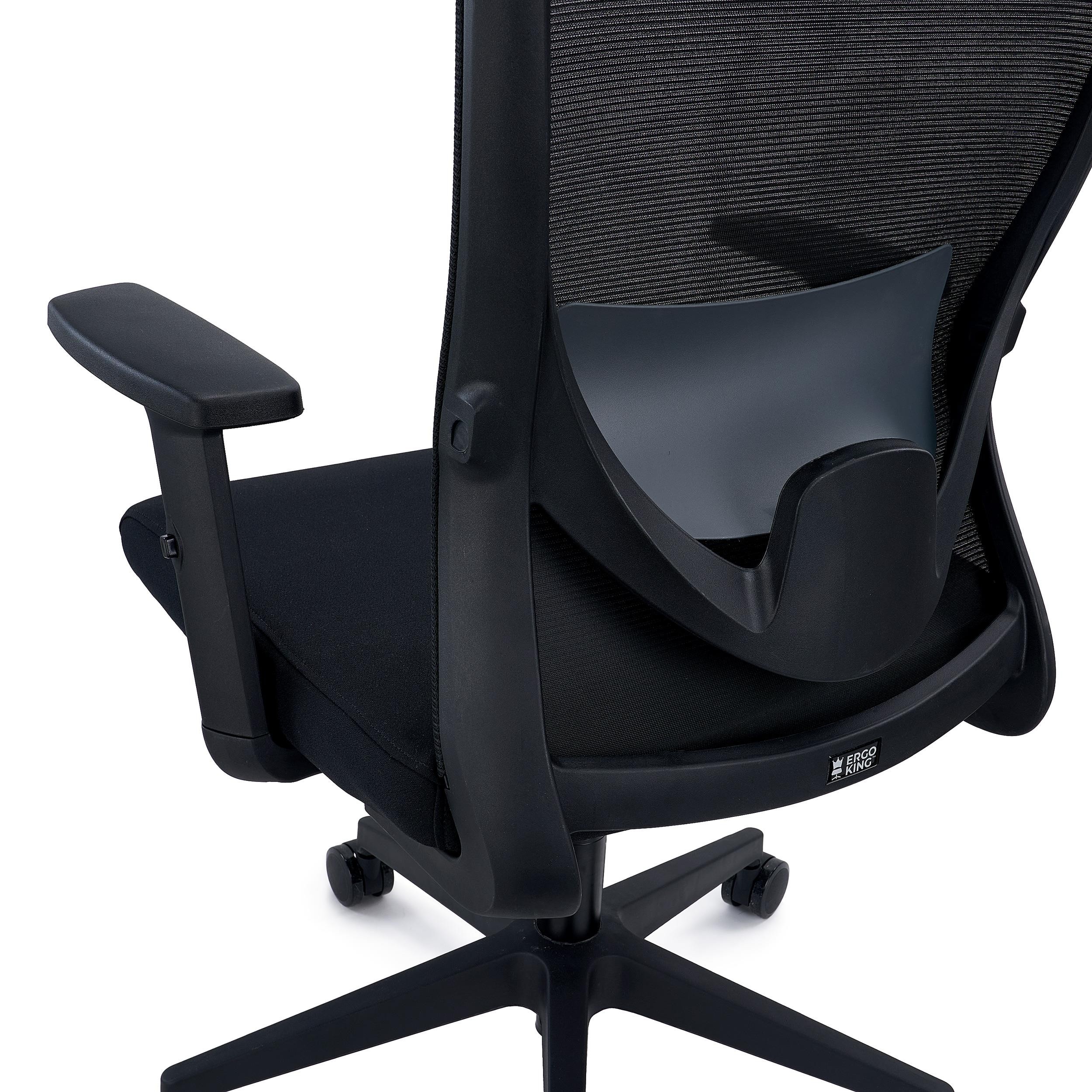 Silla de Oficina NOTE, Soporte Lumbar Ajustable, Confort 8H, Tela y Malla Transpirable Negra