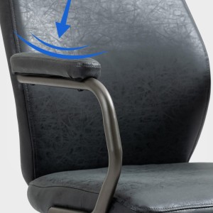 Sillón de oficina FLORENCE, brazos de diseño, en piel negro