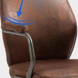 Sillón de oficina FLORENCE, brazos de diseño, en piel negro