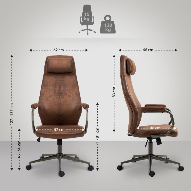Sillón de oficina FLORENCE, brazos de diseño, en piel negro