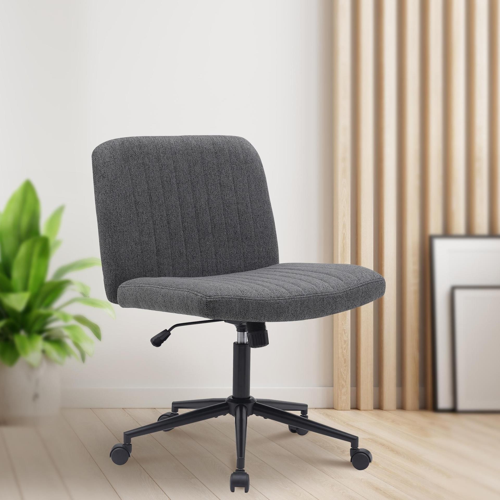 Silla de Oficina SONNY, Diseño Compacto, Base Metálica, en Tela color Negro