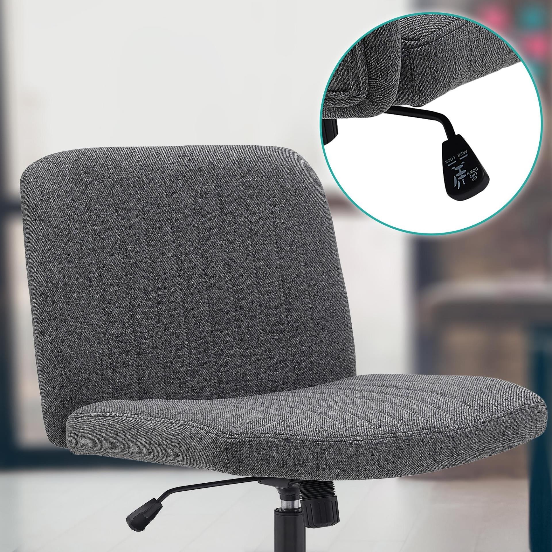 Silla de Oficina SONNY, Diseño Compacto, Base Metálica, en Tela color Negro