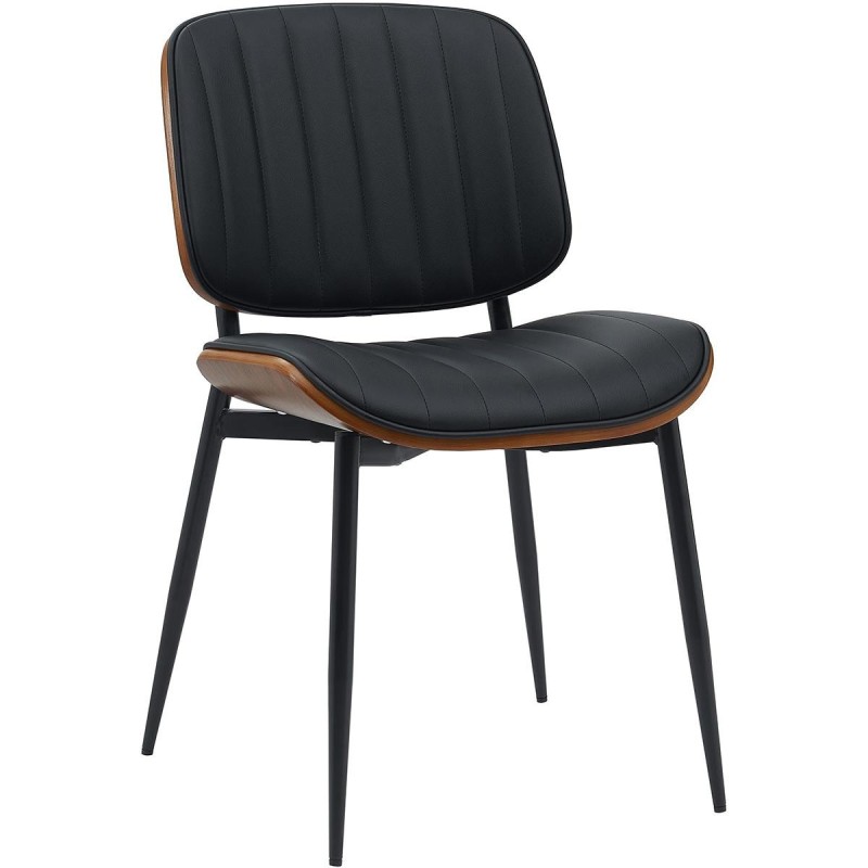 Silla de Confidente YUMI, revestimiento de madera, color negro