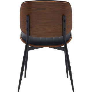 Silla de Confidente YUMI, revestimiento de madera, color negro 2