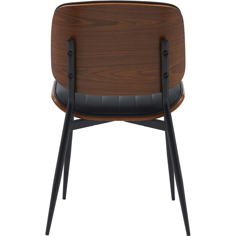 Silla de Confidente YUMI, revestimiento de madera, color negro