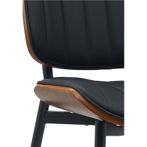 Silla de Confidente YUMI, revestimiento de madera, color negro