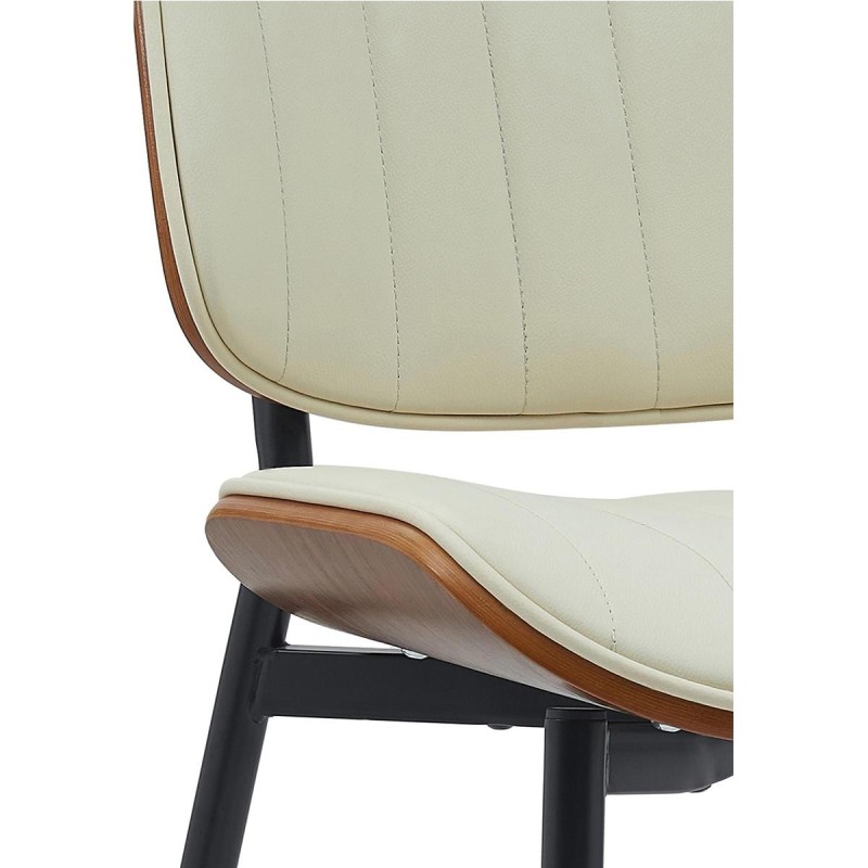 Silla de Confidente YUMI, revestimiento de madera, color negro
