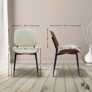 Silla de Confidente YUMI, revestimiento de madera, color negro