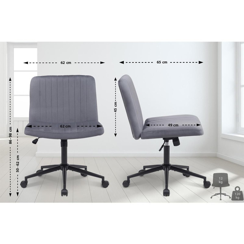 Silla de Oficina SONNY en Terciopelo color Negro