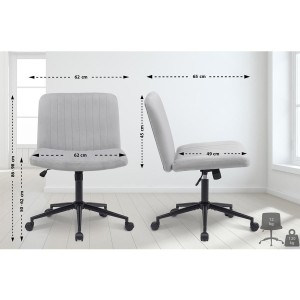 Silla de Oficina SONNY en Terciopelo color Negro
