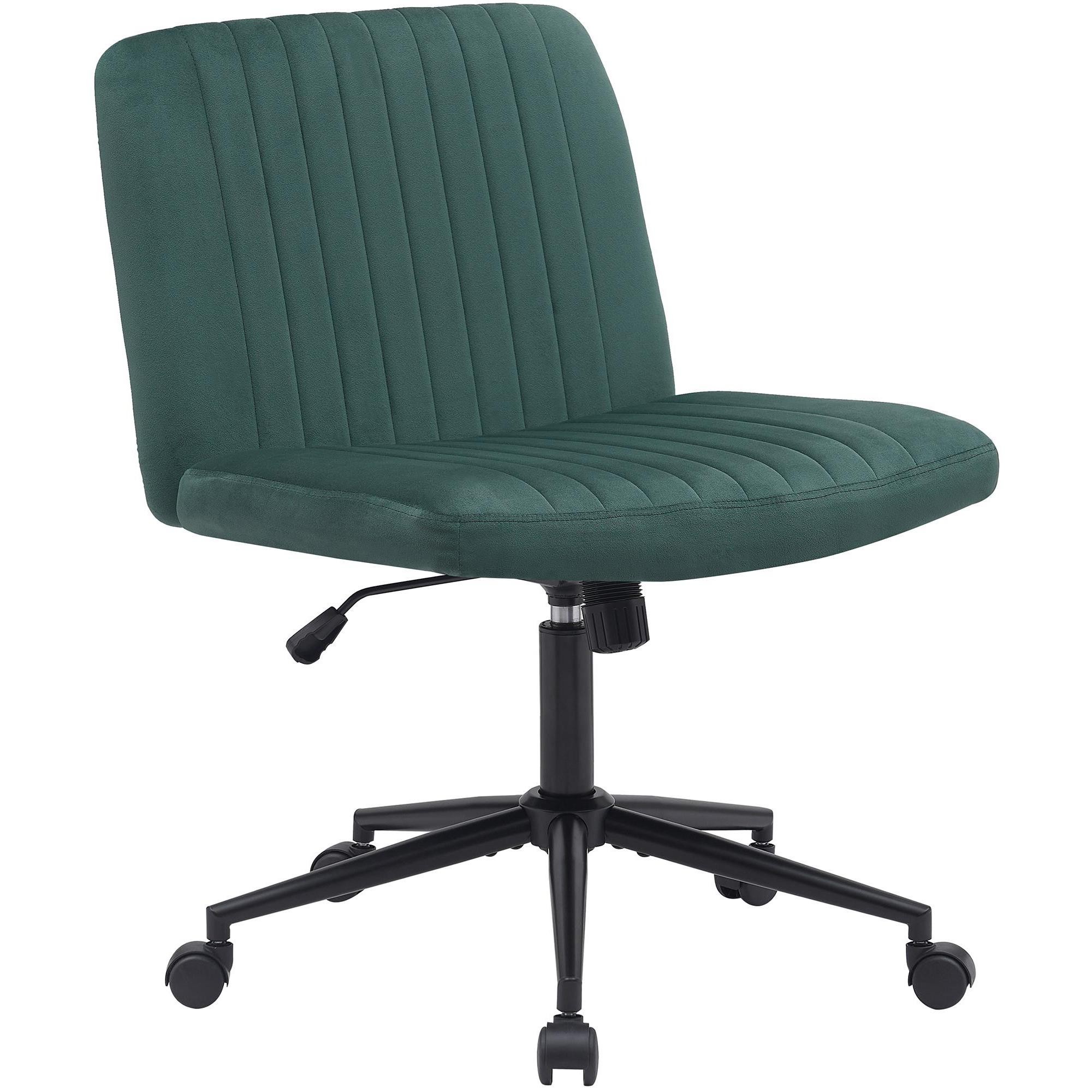 Silla de Oficina SONNY, Diseño Compacto, Base Metálica, en Terciopelo color Negro