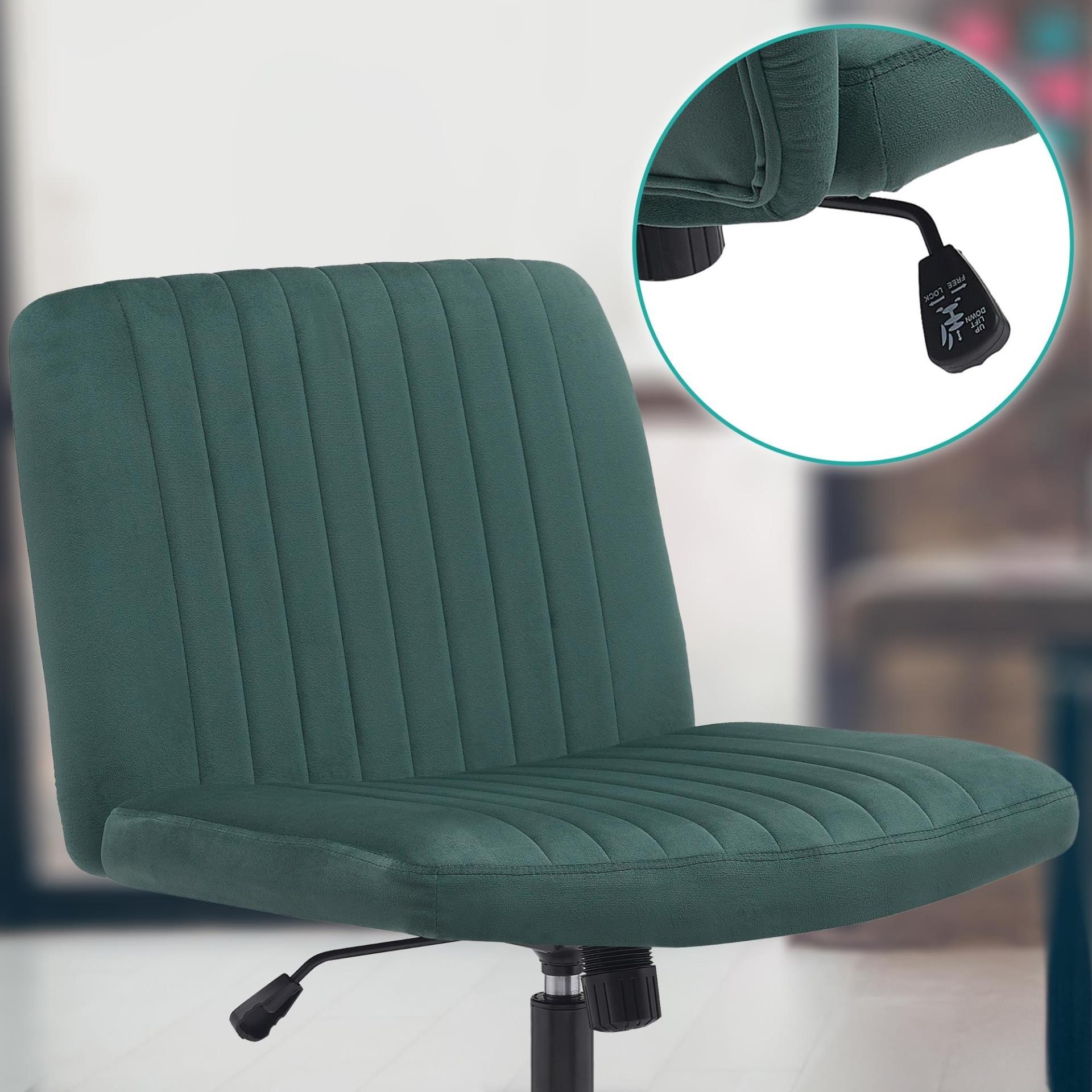 Silla de Oficina SONNY, Diseño Compacto, Base Metálica, en Terciopelo color Negro