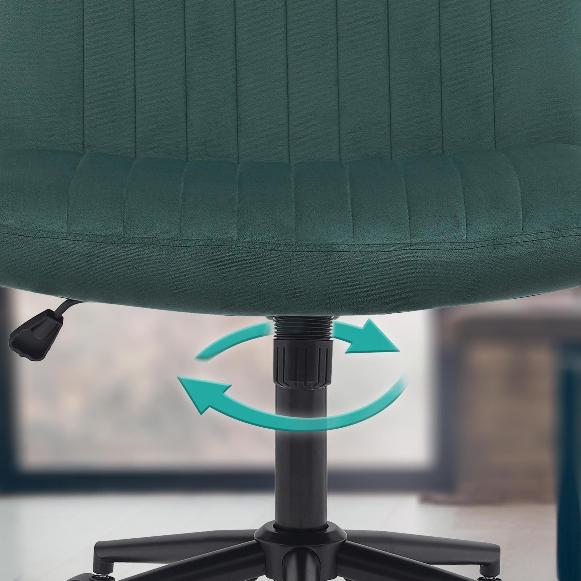 Silla de Oficina SONNY, Diseño Compacto, Base Metálica, en Terciopelo color Negro