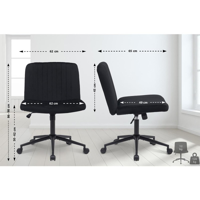 Silla de Oficina SONNY en Terciopelo color Negro