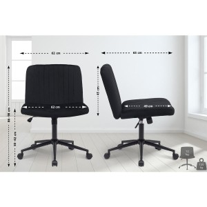 Silla de Oficina SONNY en Terciopelo color Negro