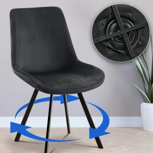 Silla de Confidente UNAMI, en Terciopelo color Negro