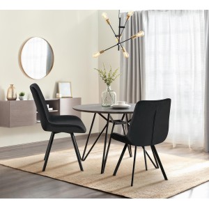 Silla de Confidente UNAMI, en Terciopelo color Negro