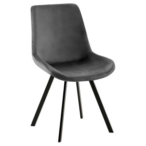 Silla de Confidente UNAMI, en Terciopelo color Negro