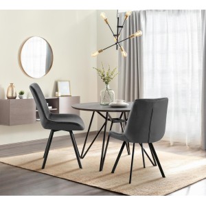 Silla de Confidente UNAMI, en Terciopelo color Negro