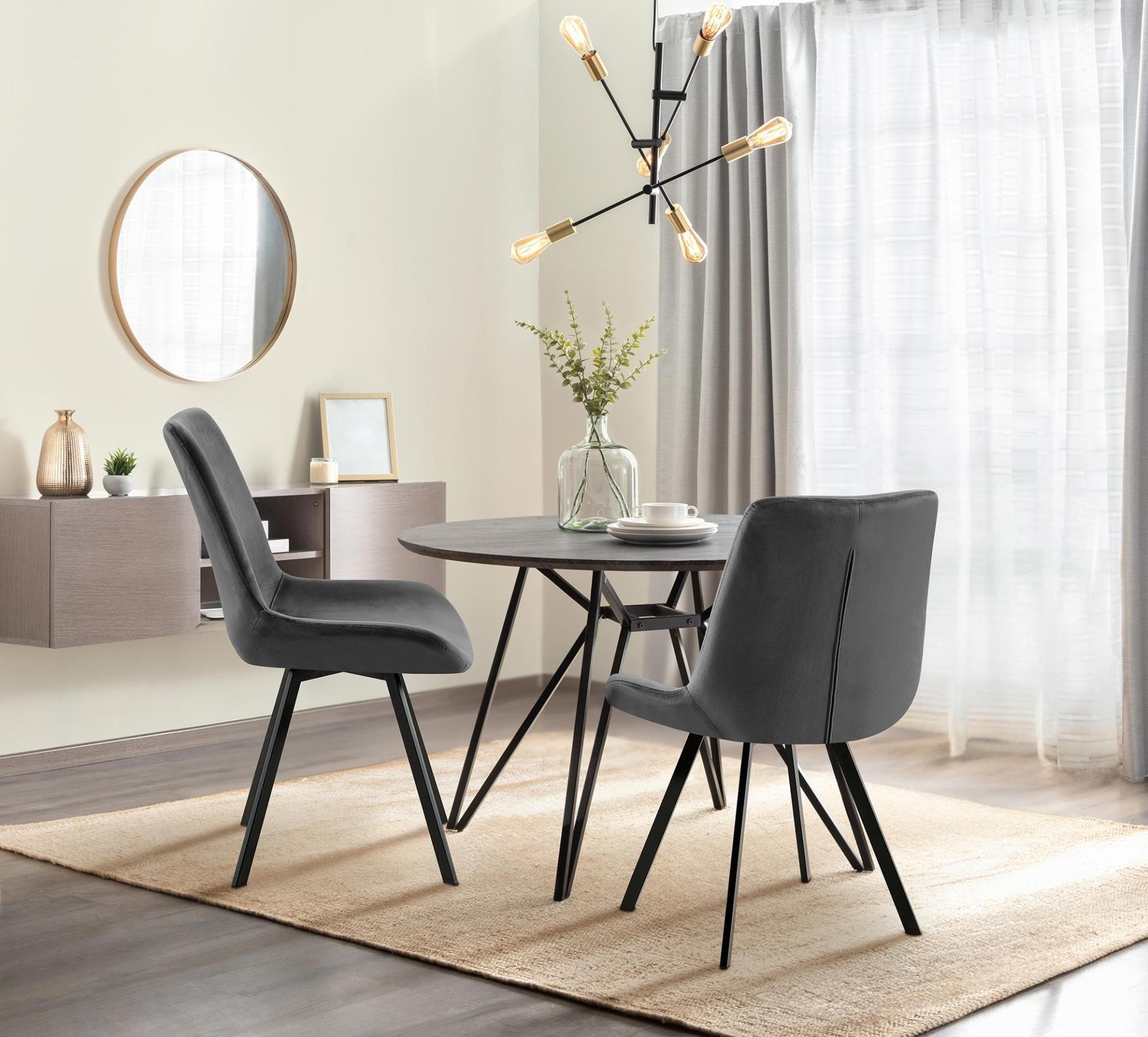 Silla de Confidente UNAMI, Grueso Acolchado, en Terciopelo color Negro