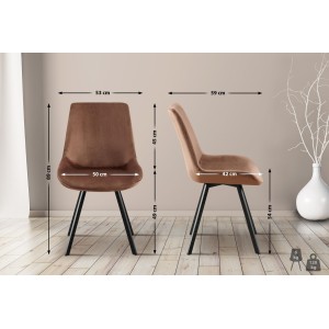 Silla de Confidente UNAMI, en Terciopelo color Negro