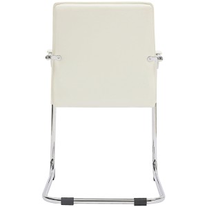 Silla de Confidente GREGORY, Estructura Metálica Cromada, en Piel color Negro